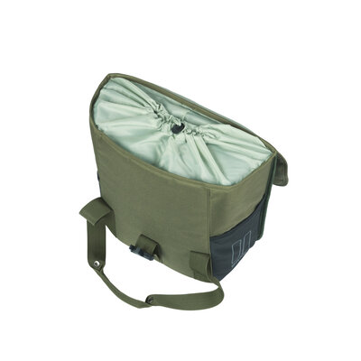 Basil GO - enkele fietstas - 16 liter - donkergroen