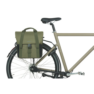 Basil GO - enkele fietstas - 16 liter - donkergroen