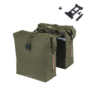 Basil SoHo Nordlicht MIK - bicycle double bag - 41 liter - moss green