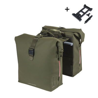 Basil SoHo Nordlicht MIK - bicycle double bag - 41 liter - moss green