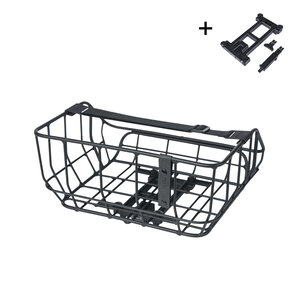 Basil Portland - Fahrradkorb MIK - hinten - mattschwarz