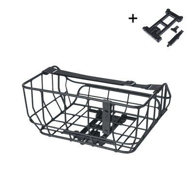 Basil Portland - Fahrradkorb MIK - hinten - mattschwarz