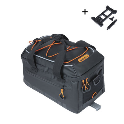 Basil Miles Tarpaulin - bagagedragertas MIK - 7 liter - zwart/oranje