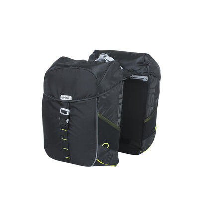 Basil Miles MIK – doppelte Fahrradtasche – 34 Liter - schwarz