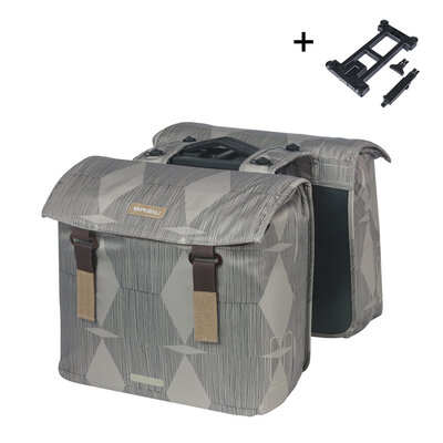 Basil Elegance - dubbele fietstas MIK - 40-49 liter - chateau taupe