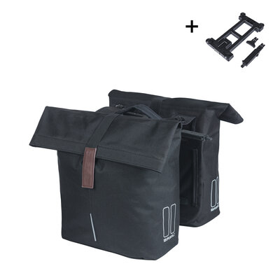 Basil City - double pannier bag MIK - 28-32 litres - black