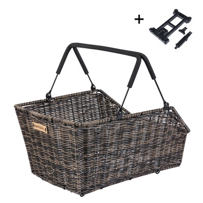 Basil Cento Rattan Look MIK - Fahrradkorb - hinten - braun