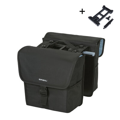 Basil GO - dubbele fietstas MIK - 32 liter - zwart