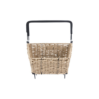 Basil Cento Rattan Look Multi - bicycle basket - rear - light brown