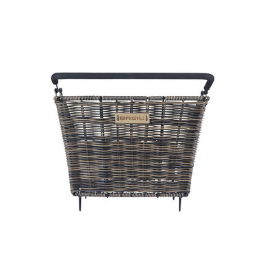 Basil Cento Rattan Look Multi System - bicycle basket - rear - brown