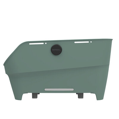 Basil Cento Neo WSL - rear bicycle basket - silvergreen
