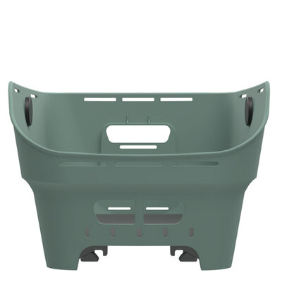 Basil Cento Neo WSL - rear bicycle basket - silvergreen