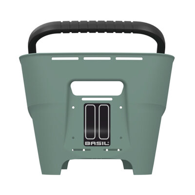 Basil Cento Neo MIK - rear bicycle basket - silvergreen