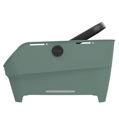 Basil Cento Neo MIK - rear bicycle basket - silvergreen