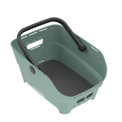 Basil Cento Neo MIK - rear bicycle basket - silvergreen