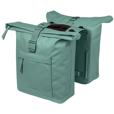 Basil Brooklyn - double pannier bag MIK - 41L - silvergreen