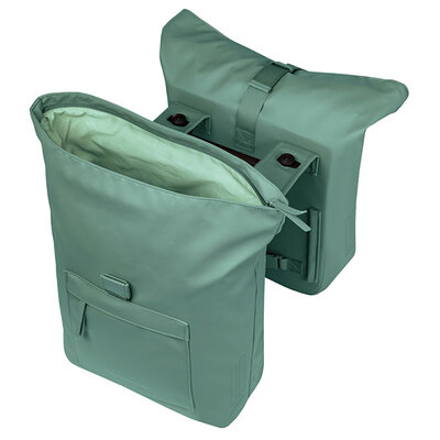 Basil Brooklyn - dubbele fietstas MIK - 41L - zilvergroen