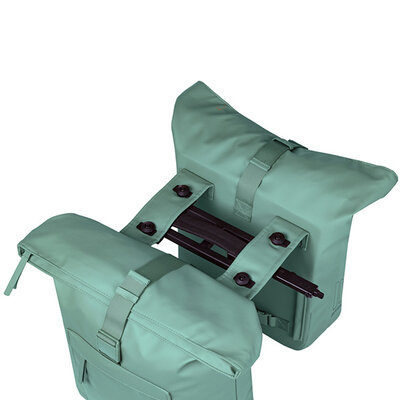 Basil Brooklyn - double pannier bag MIK - 41L - silvergreen