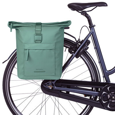 Basil Brooklyn - double pannier bag MIK - 41L - silvergreen