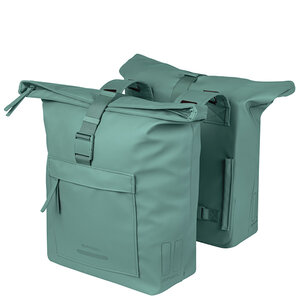Basil Brooklyn - double pannier bag - 41L - silvergreen
