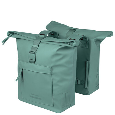 Basil Brooklyn - double pannier bag - 41L - silvergreen