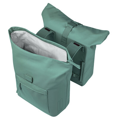 Basil Brooklyn - double pannier bag - 41L - silvergreen