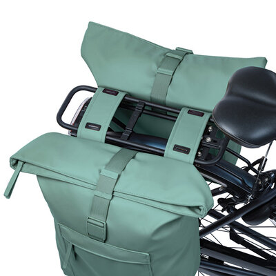Basil Brooklyn - double pannier bag - 41L - silvergreen