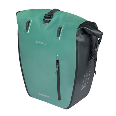Basil Rivo L - single bag tarpaulin MIK Hooks - 25–31L - silvergreen/black