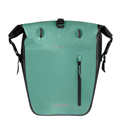 Basil Rivo L - single bag tarpaulin MIK Hooks - 25–31L - silvergreen/black