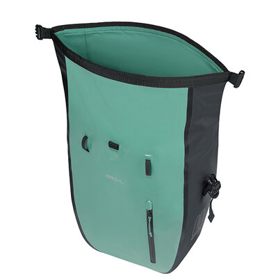 Basil Rivo L - single bag tarpaulin MIK Hooks - 25–31L - silvergreen/black
