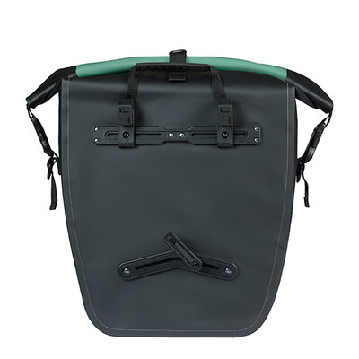 Basil Rivo L - single bag tarpaulin MIK Hooks - 25–31L - silvergreen/black