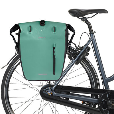 Basil Rivo L - single bag tarpaulin MIK Hooks - 25–31L - silvergreen/black