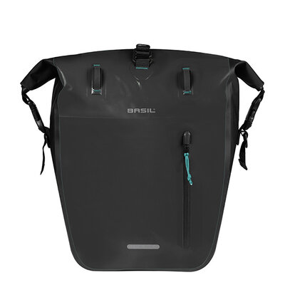 Basil Rivo L - enkele tas tarpaulin MIK Hooks - 25-31L - zwart