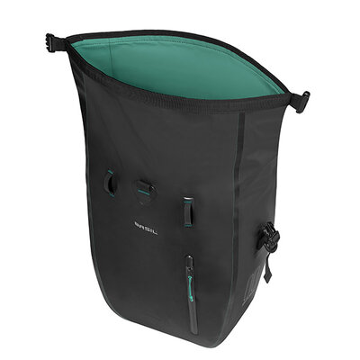 Basil Rivo L - single bag tarpaulin MIK Hooks - 25–31L - black