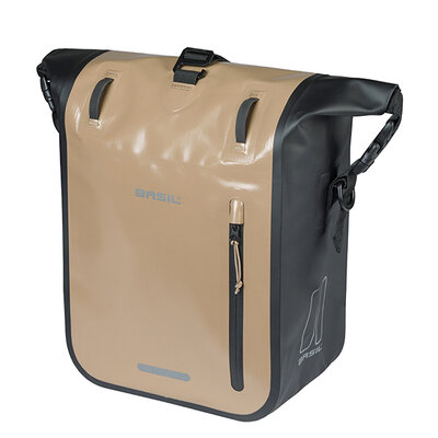 Basil Rivo M - Einzeltasche - Tarpaulin MIK Hooks - 12-15L - sand/schwarz