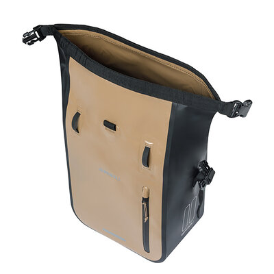 Basil Rivo M - single bag tarpaulin MIK Hooks - 12–15L - sand/black