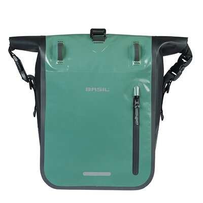 Basil Rivo M - Einzeltasche - Tarpaulin MIK Hooks - 12-15L - silbergrün/schwarz