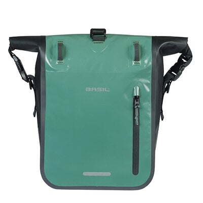 Basil Rivo M - single bag tarpaulin MIK Hooks - 12–15L - silvergreen/black
