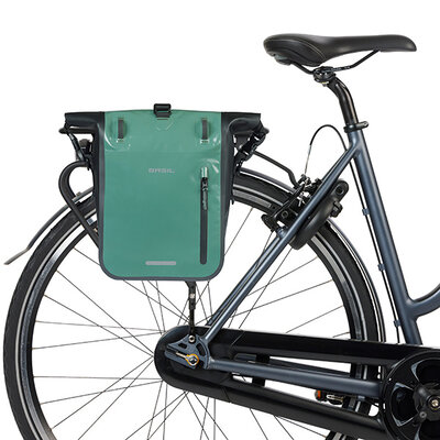 Basil Rivo M - enkele tas tarpaulin MIK Hooks - 12-15L - zilvergroen/zwart