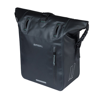 Basil Rivo M - single bag tarpaulin MIK Hooks - 12–15L - black