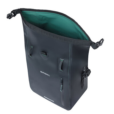 Basil Rivo M - Einzeltasche - Tarpaulin MIK Hooks - 12-15L - schwarz