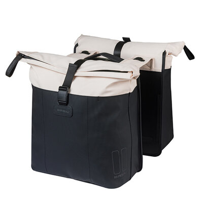 Basil Vive - double pannier bag MIK - 28–35L - off-white/black