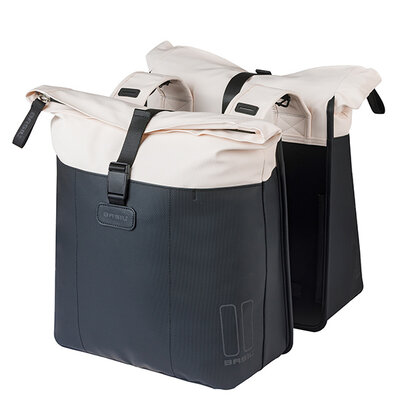 Basil Vive - Fahrrad-Doppeltasche - 28-35L - cremefarben/schwarz