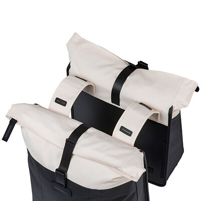 Basil Vive - double pannier bag - 28–35L - off-white/black