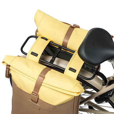 Basil Vive - dubbele fietstas - 28-35L - zand/geel
