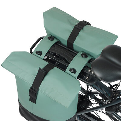 Basil Cove - double pannier bag MIK - 28–32L - silvergreen/black