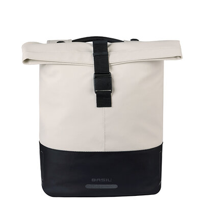 Basil Cove - dubbele fietstas MIK - 28-32L - gebroken wit/zwart