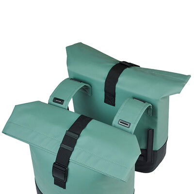 Basil Cove - Fahrrad Doppeltasche - 28-32L - silbergrün/schwarz