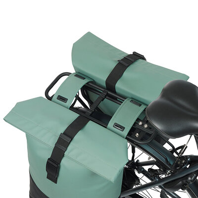Basil Cove - double pannier bag - 28–32L - silvergreen/black
