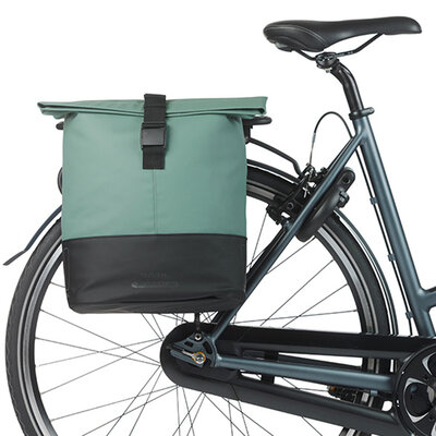 Basil Cove - Fahrrad Doppeltasche - 28-32L - silbergrün/schwarz